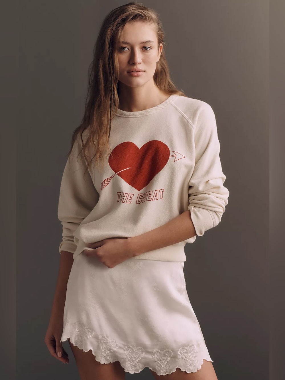 THE GREAT. College Crew-Neck Long-Sleeve Pullover Size 0